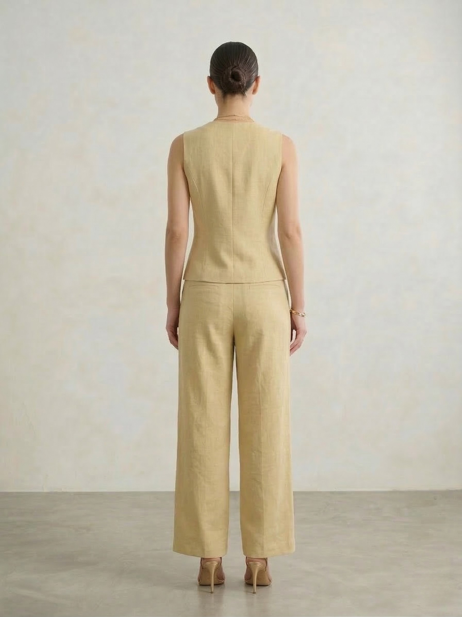 Linen Waistcoat & Trousers Co-ord Set
