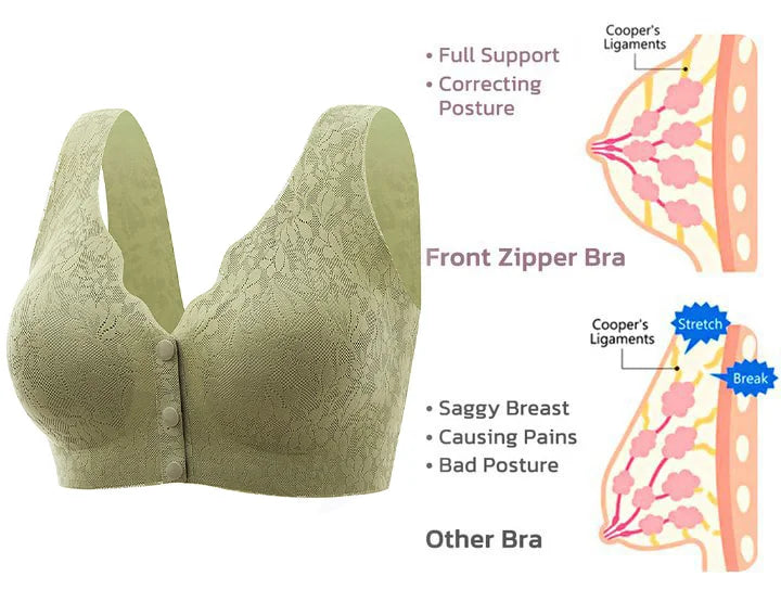 Front Button Buckle Sleep Bra for women Green, Pink & Beige (Pack of-3)