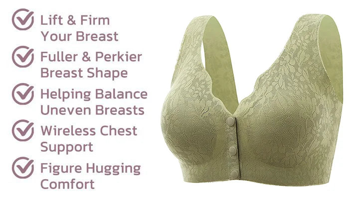 Front Button Buckle Sleep Bra for women Green, Pink & Beige (Pack of-3)