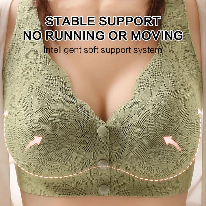 Front Button Buckle Sleep Bra for women Green, Pink & Beige (Pack of-3)