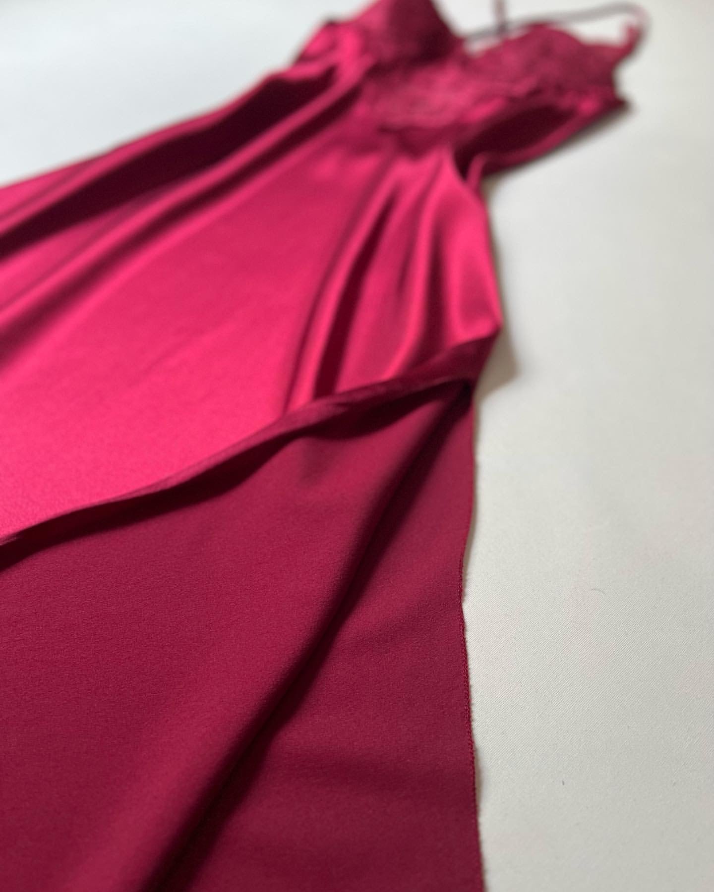 Luxurious Wine Red Silk Satin 5-Piece Women’s Nightwear Set