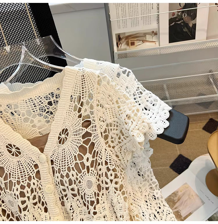 Vintage Bloom Crochet Lace Top