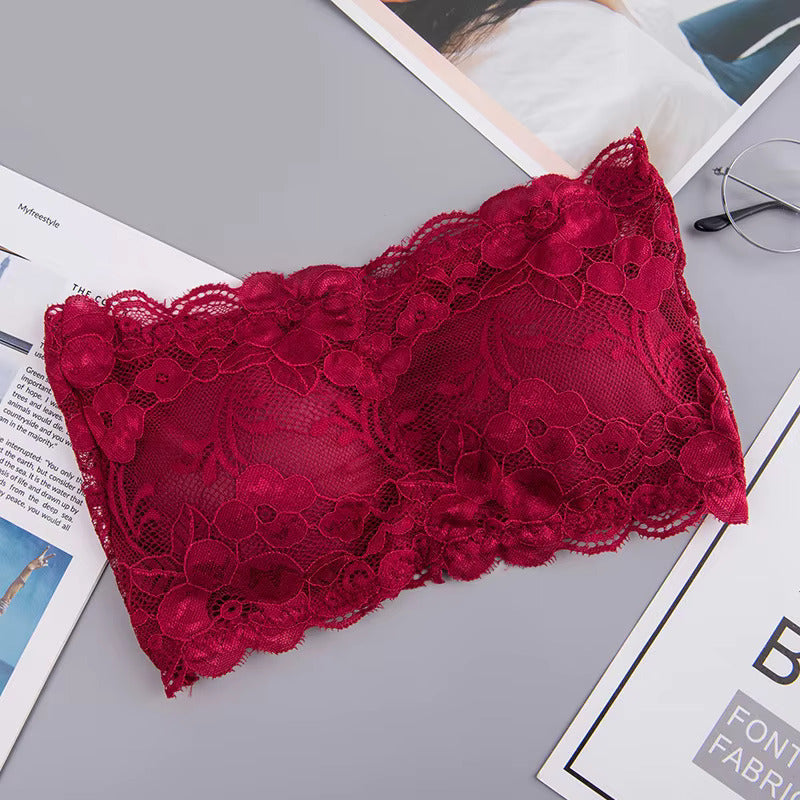 Floral Lace Bandeau Tube Bralette