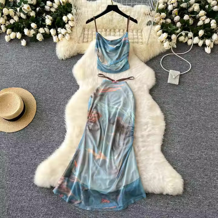 American Style 2-Piece Summer Skirt Set for Women