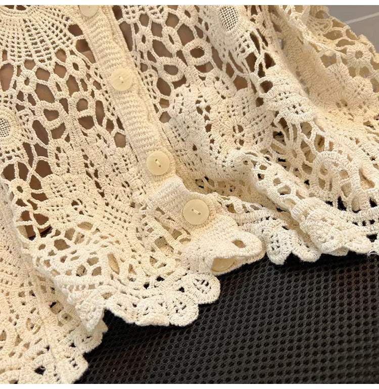 Vintage Bloom Crochet Lace Top