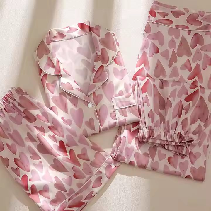 Summer Ins New Simple love Petals Homewear 3-Piece Suit