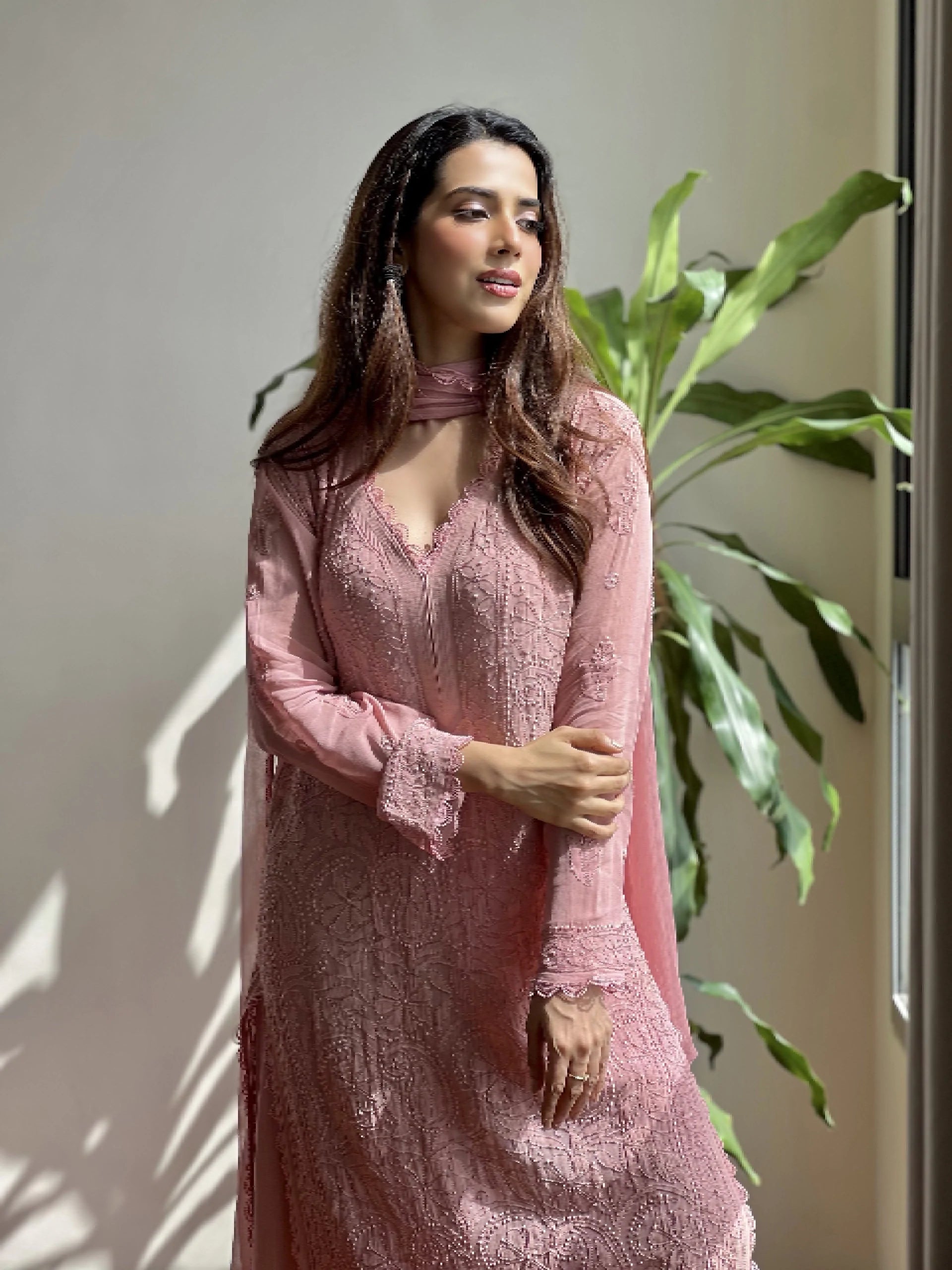 Blush Elegance Chikankari Kurta Set of 3