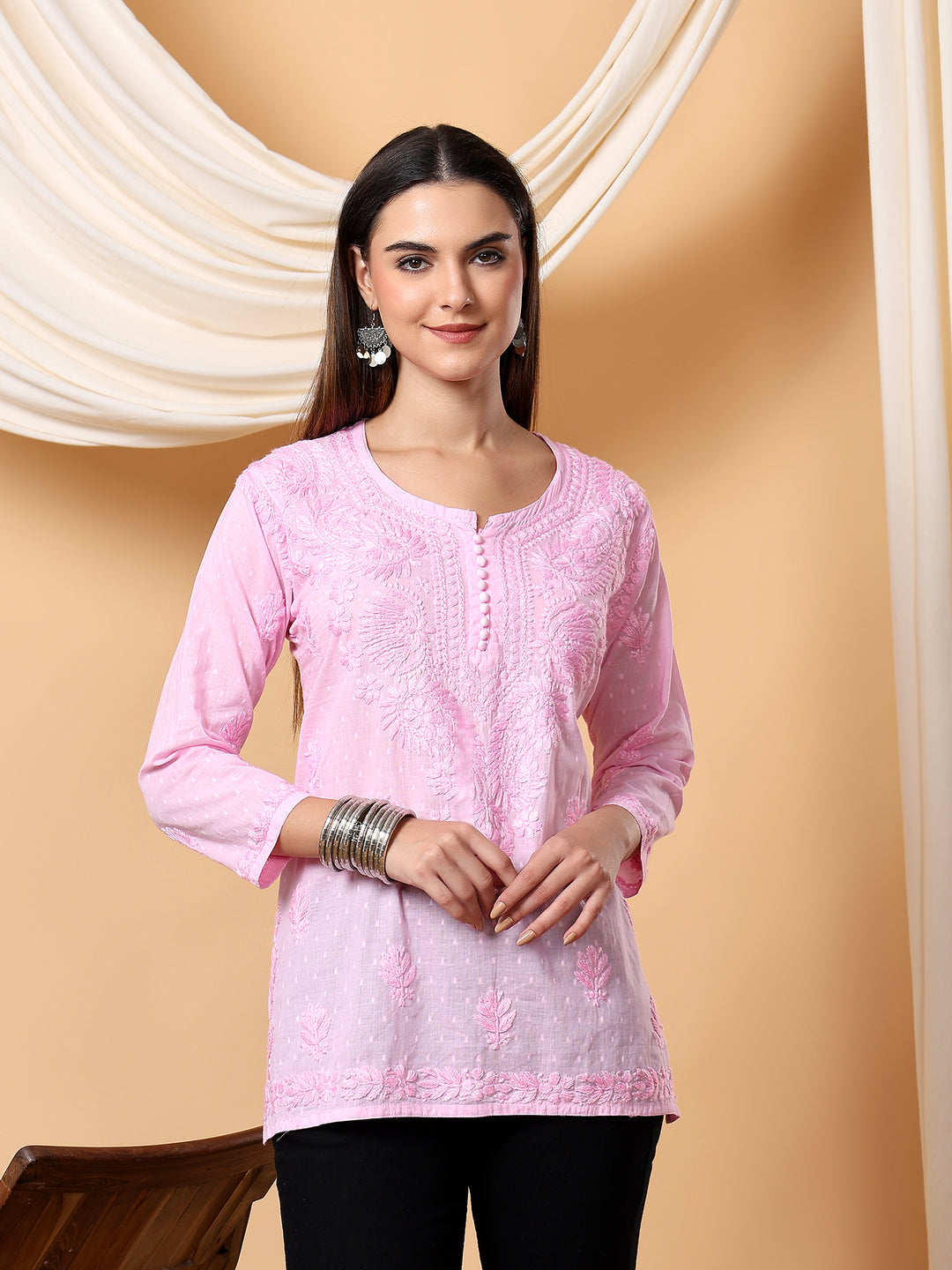Noor Ethnic Charm Chikankari Short Kurti
