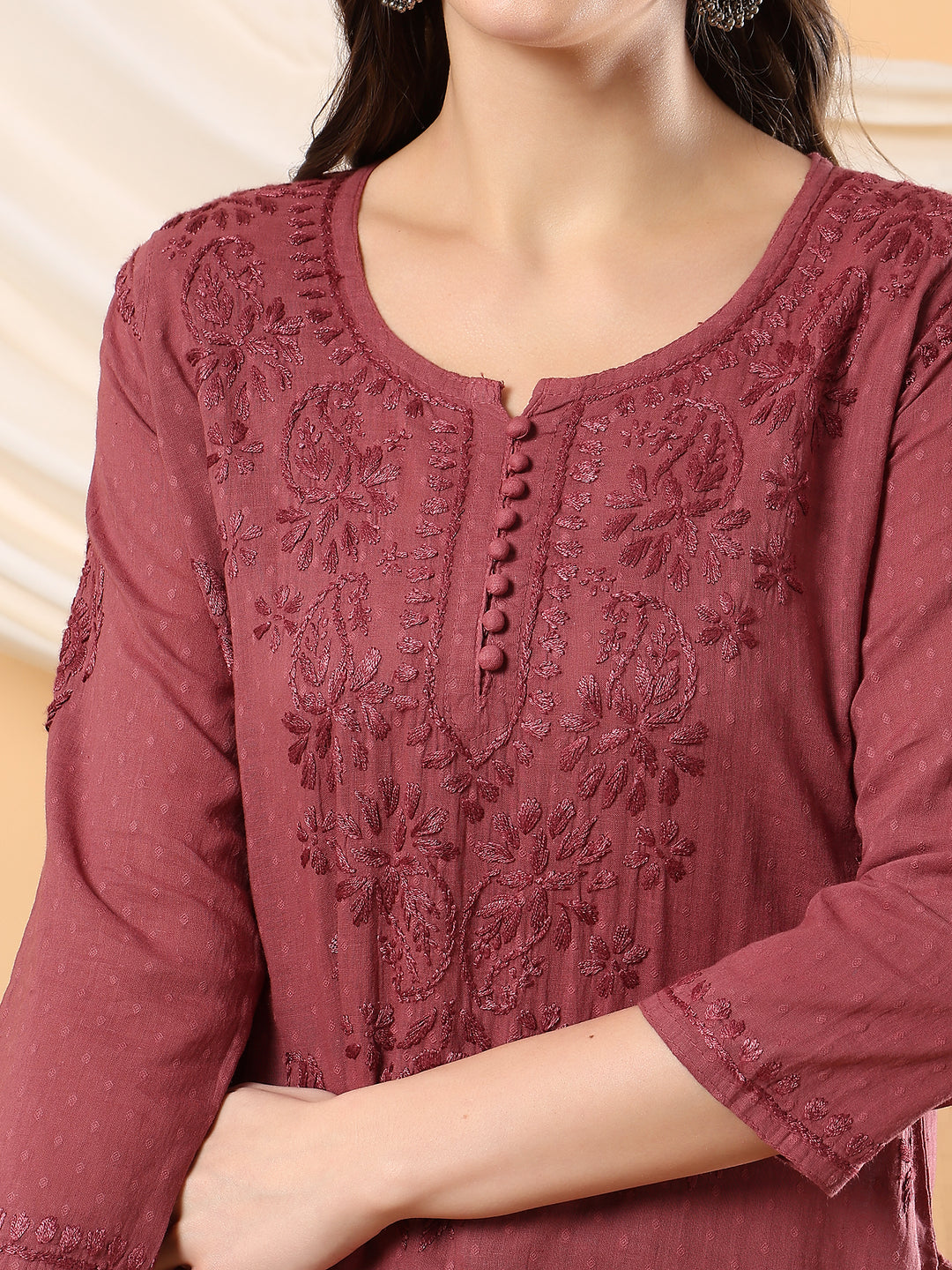 Noor Ethnic Charm Chikankari Short Kurti