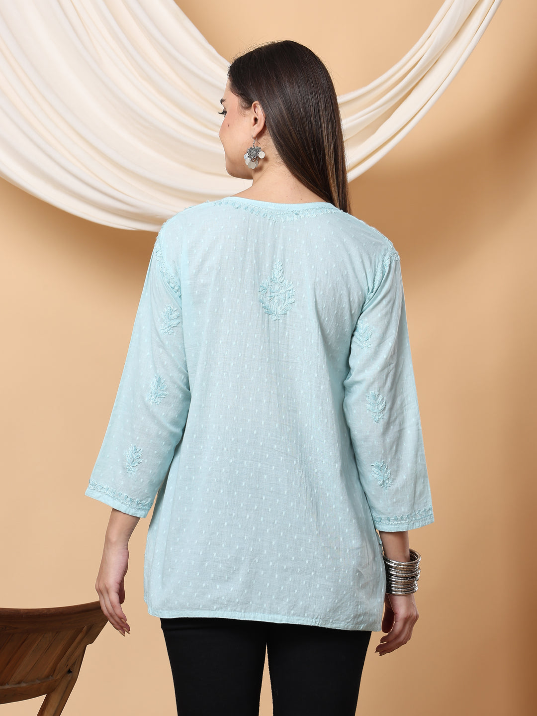 Noor Ethnic Charm Chikankari Short Kurti