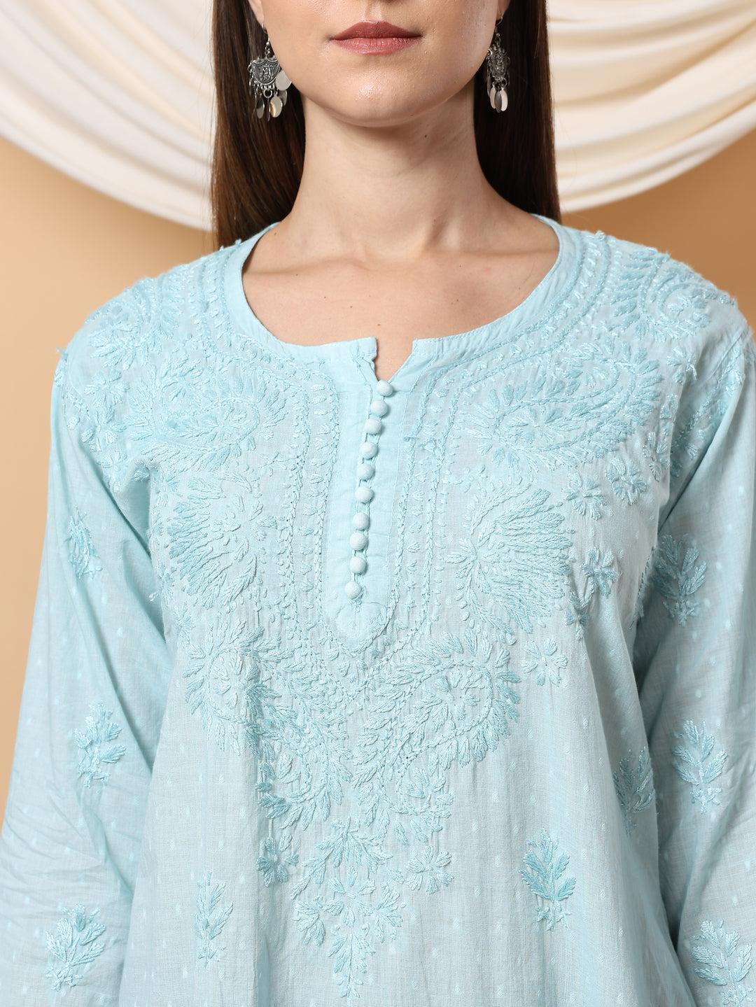 Noor Ethnic Charm Chikankari Short Kurti