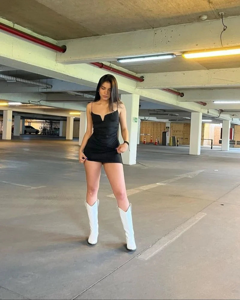 Aesthetic Black Shor t Dress