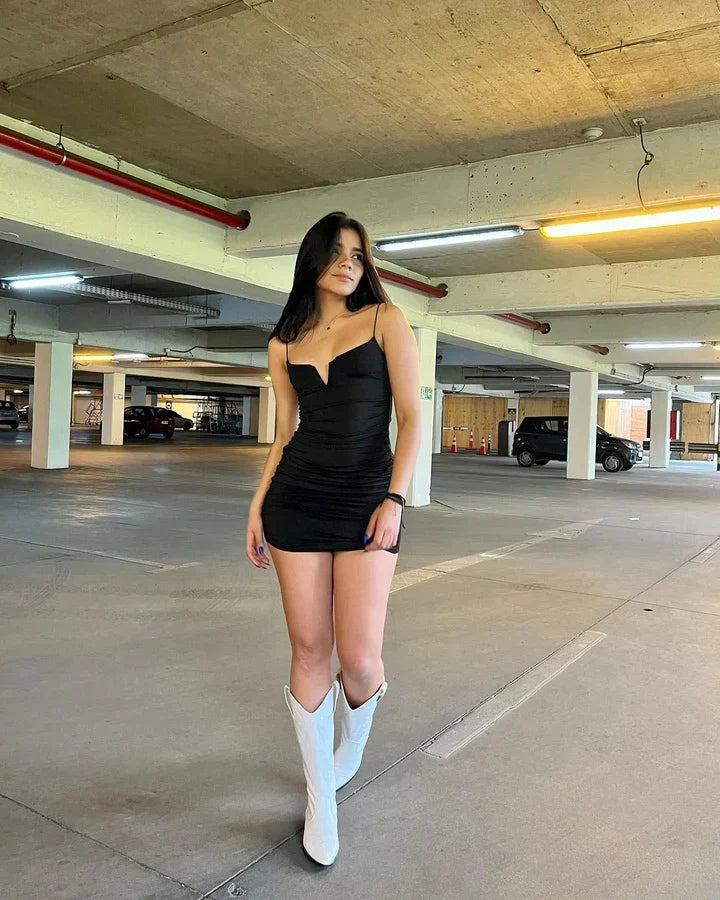 Aesthetic Black Shor t Dress