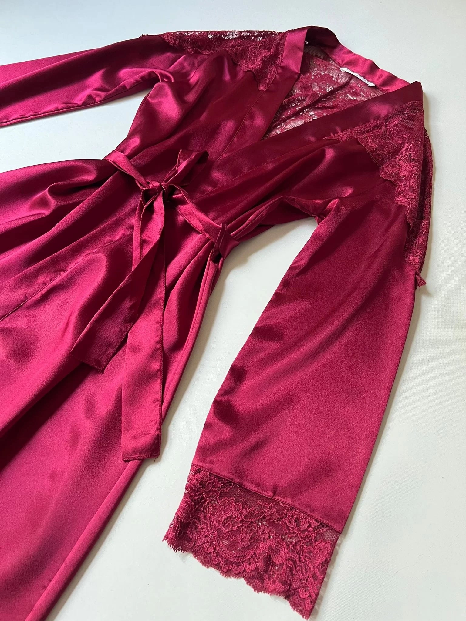Elegant Silk Satin Nightwear 5-Piece Women’s Sleepwear Set – Wine Red