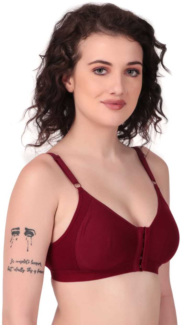 Full Coverage Non Padded Front Open Bra 5-Hook
