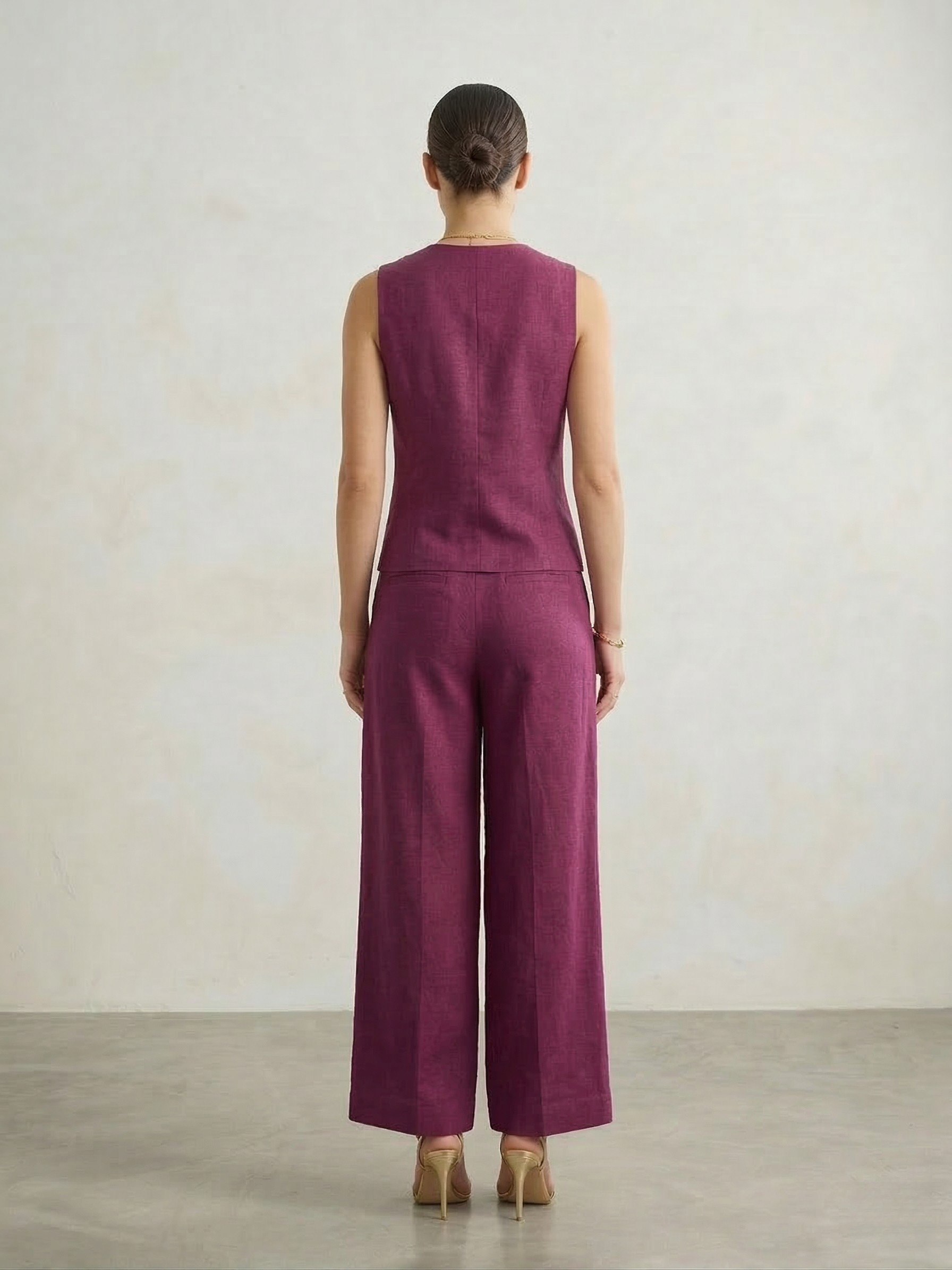 Linen Waistcoat & Trousers Co-ord Set