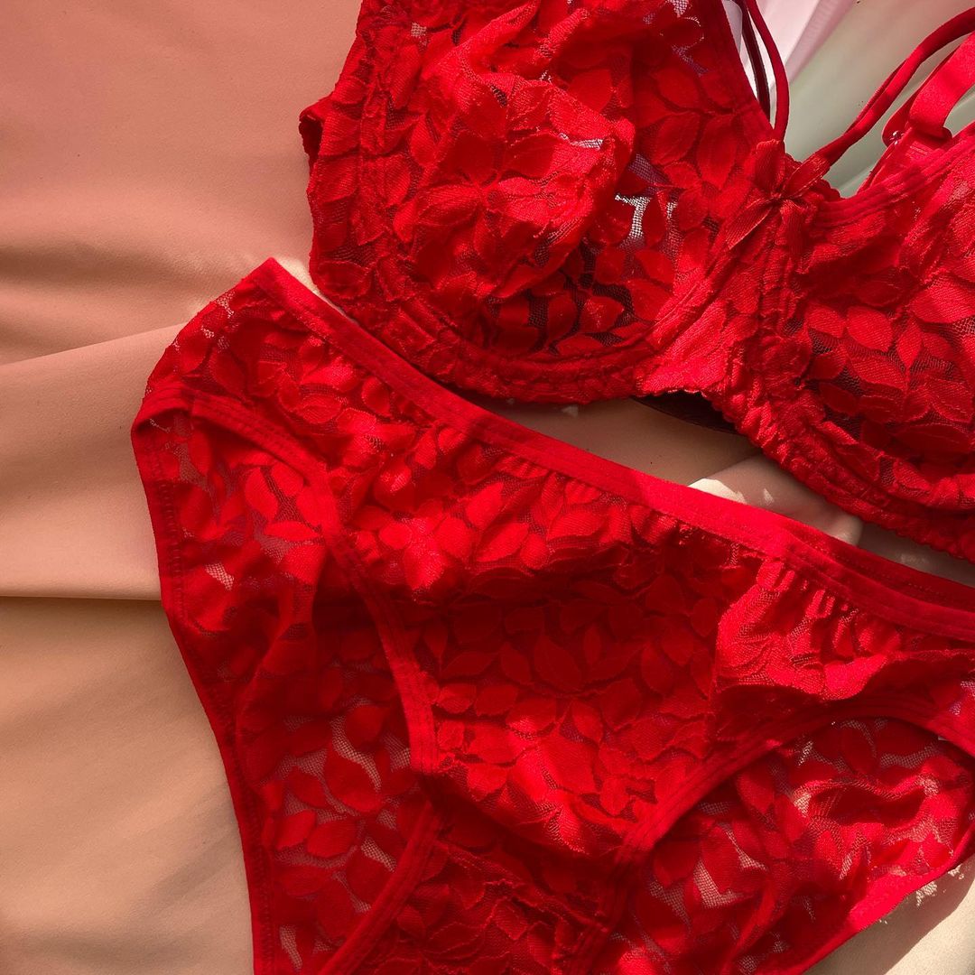 Sexy Women’s Non-Padded Lingerie Set  Bra & Panty (Red)