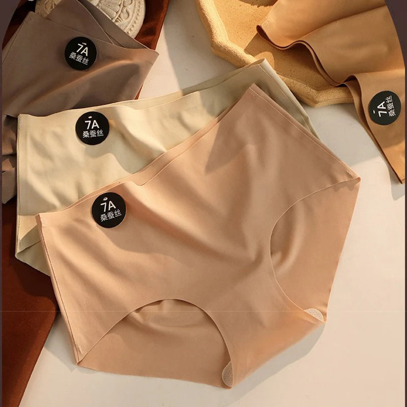 Luxe Thread (PACK OF 6) Women's Multicolor Seamless  ICE SILK Panty (Random Any 6 Colors)