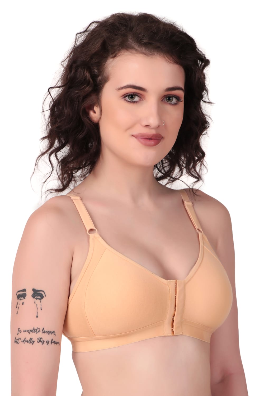 Full Coverage Non Padded Front Open Bra 5-Hook