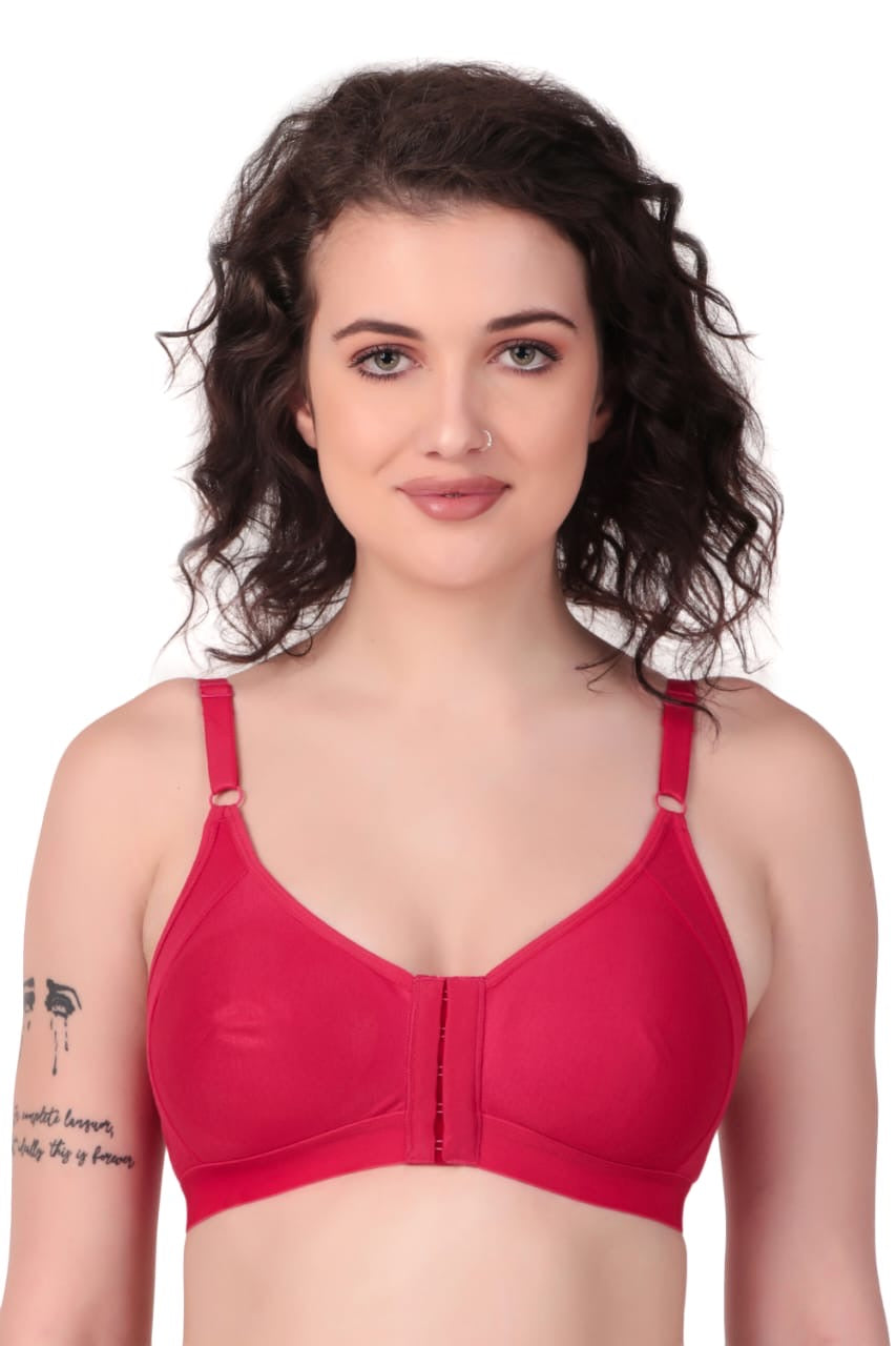 Full Coverage Non Padded Front Open Bra 5-Hook