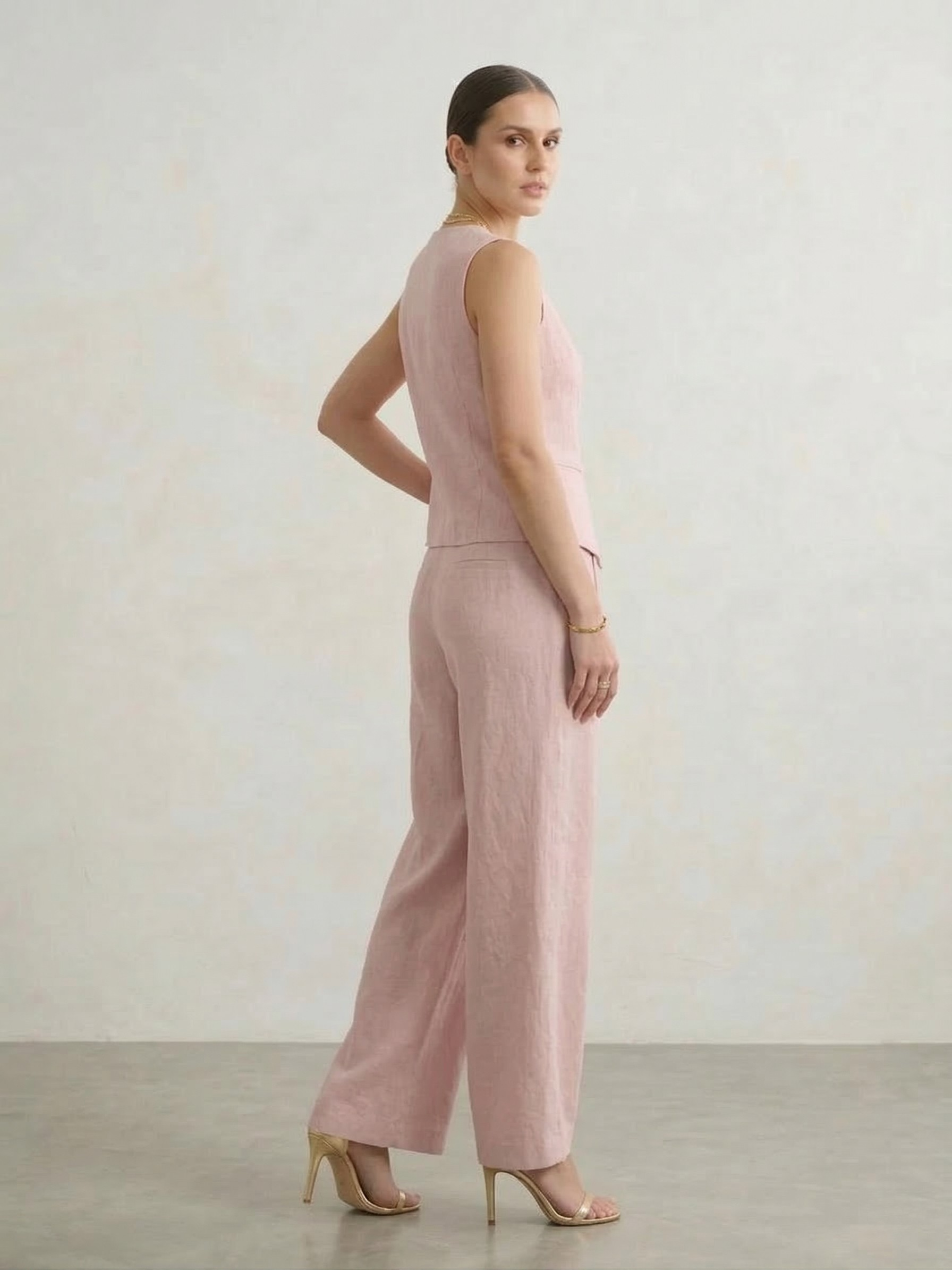 Linen Waistcoat & Trousers Co-ord Set