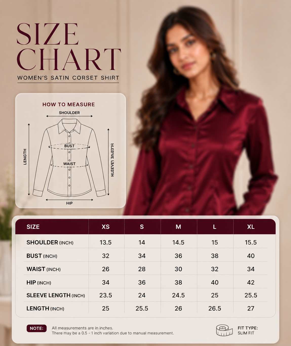 Wine Red Luxe Satin Corset Shirt – Sculpted Fit Edition