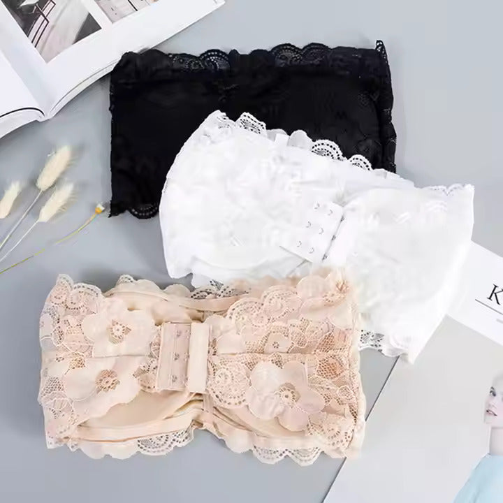 Floral Lace Bandeau Tube Bralette