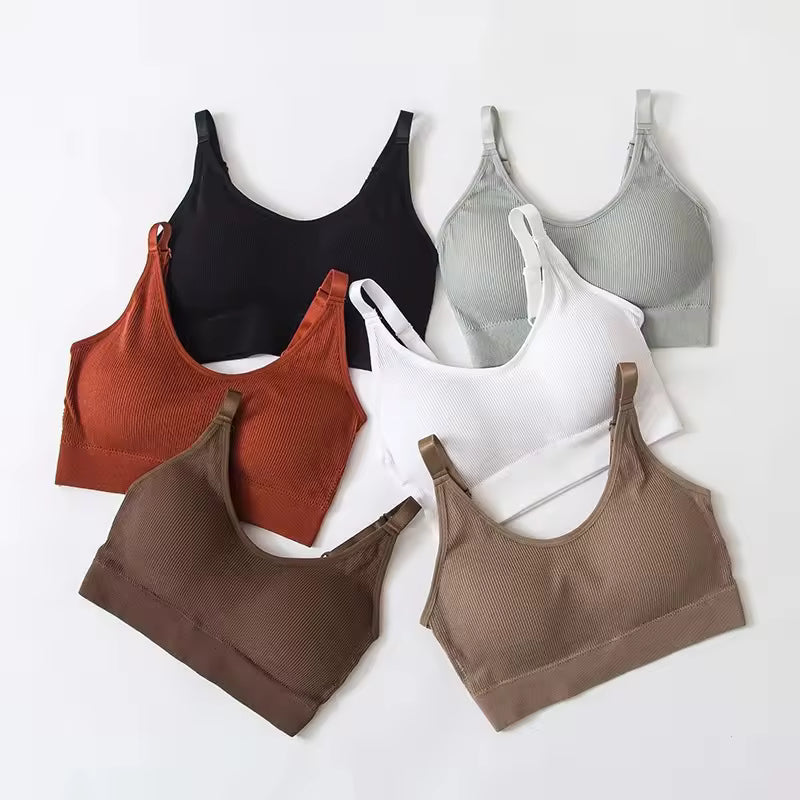 Women Wireless Sexy Push Up Sports Stylish Tank Top Bralette (Pack of-6)