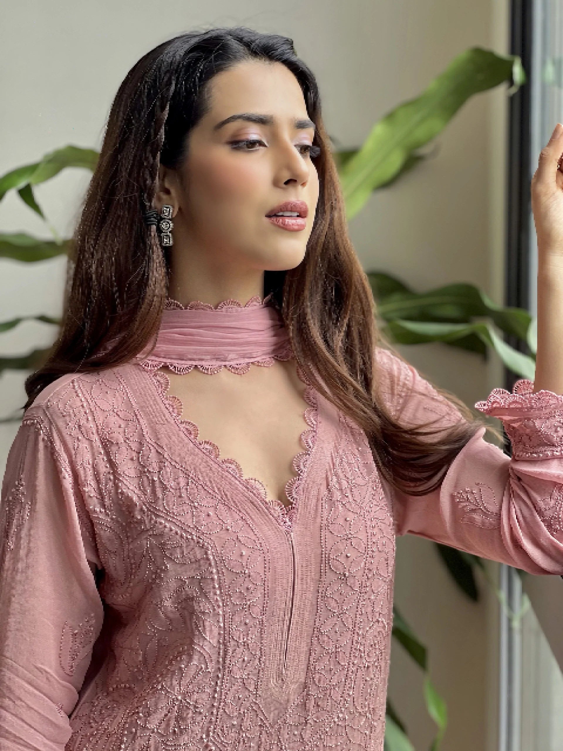 Blush Elegance Chikankari Kurta Set of 3