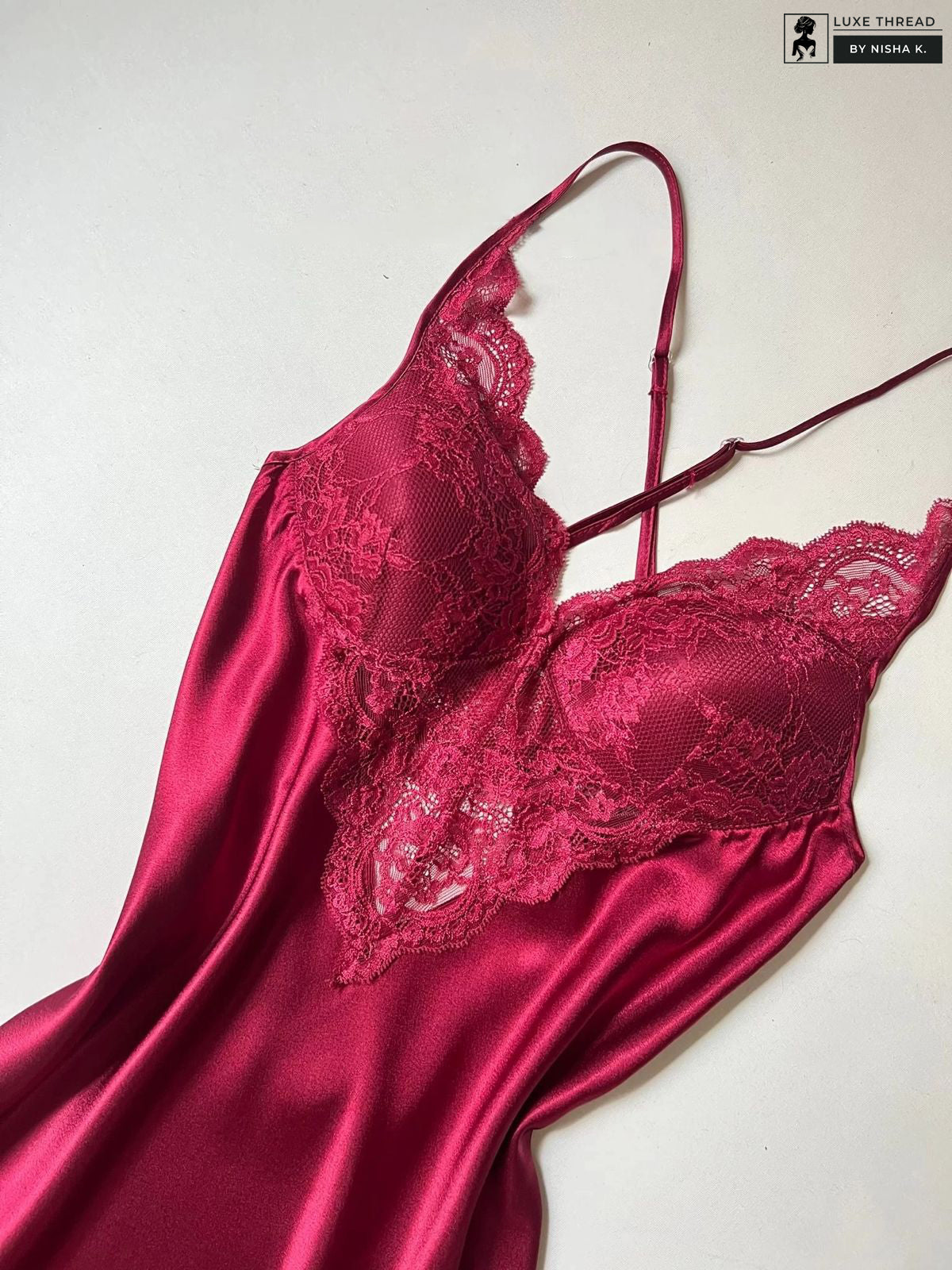 Elegant Silk Satin Nightwear 5-Piece Women’s Sleepwear Set – Wine Red