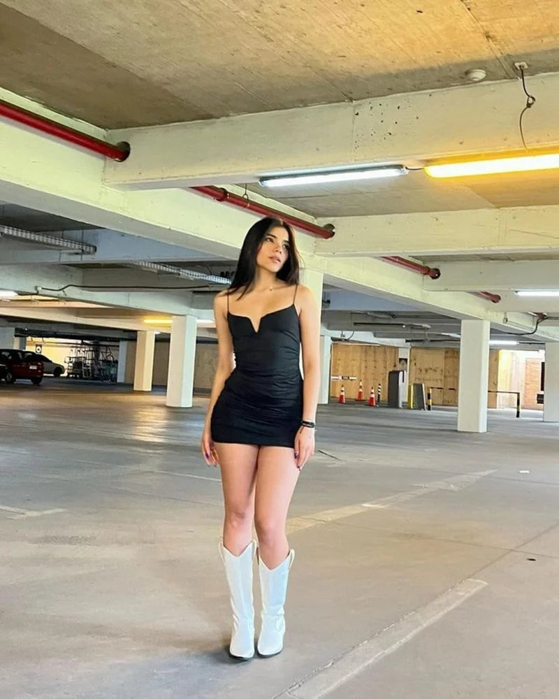 Aesthetic Black Short Dress