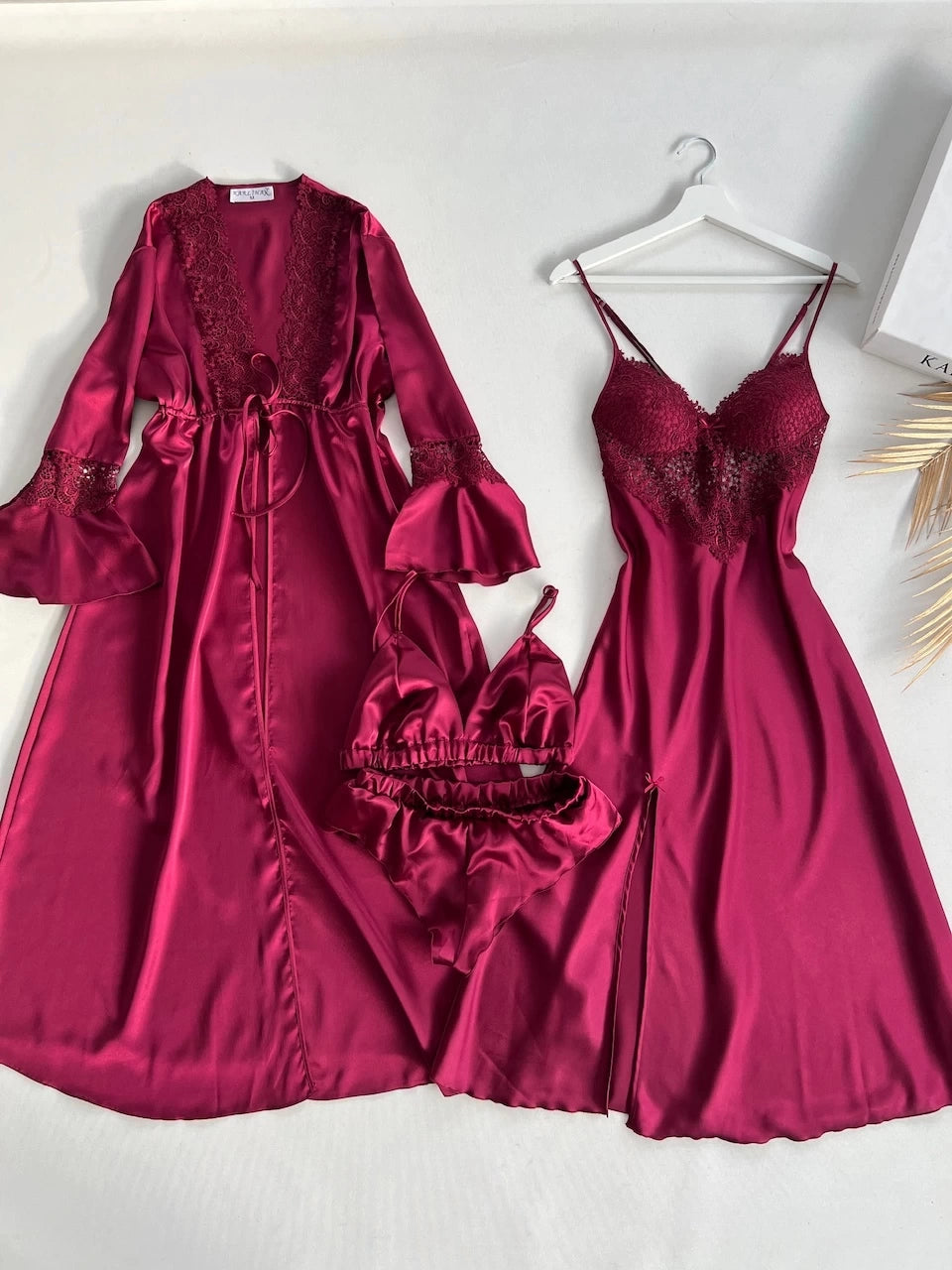 Luxury Nightwear Dress Set 4 Pcs