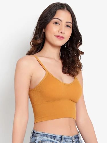 Women Wireless Sports Stylish Tank Top Bralette Orange